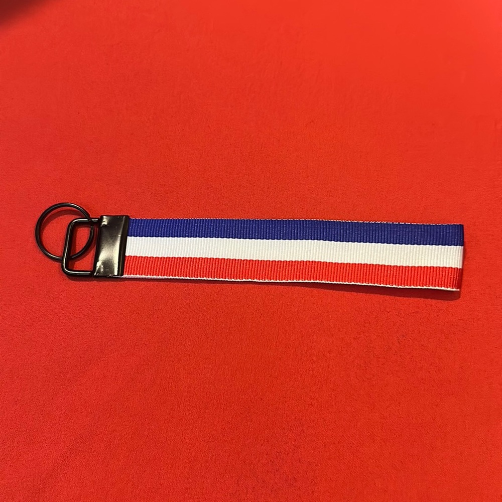Red white blue stripe keychain add on item $3